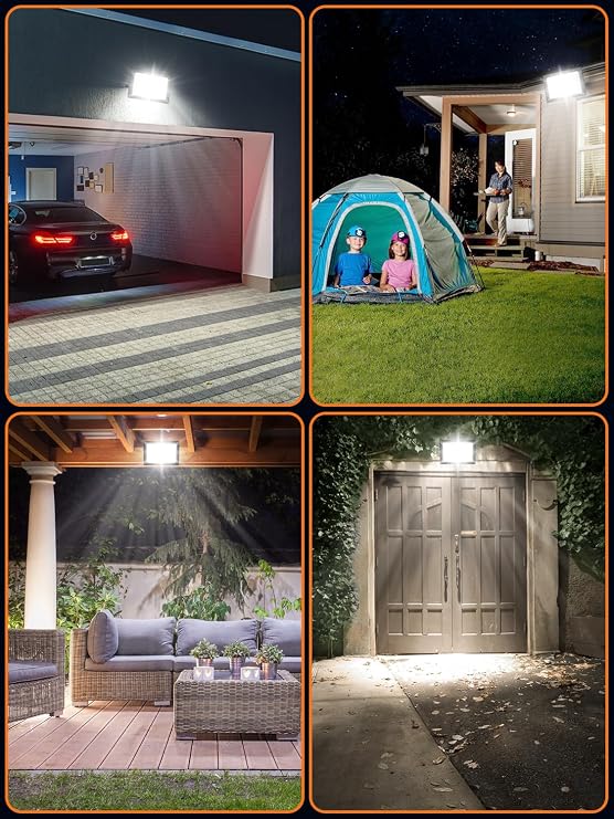 LED Floodlight Outdoor,100W 10000LM LED Flood Lights Outdoor,6500K Cold White Outside Light,IP66 Waterproof LED Security Light,LED Wall Light for Yard Garden Garage Patio Warehouse [Energy Class F]