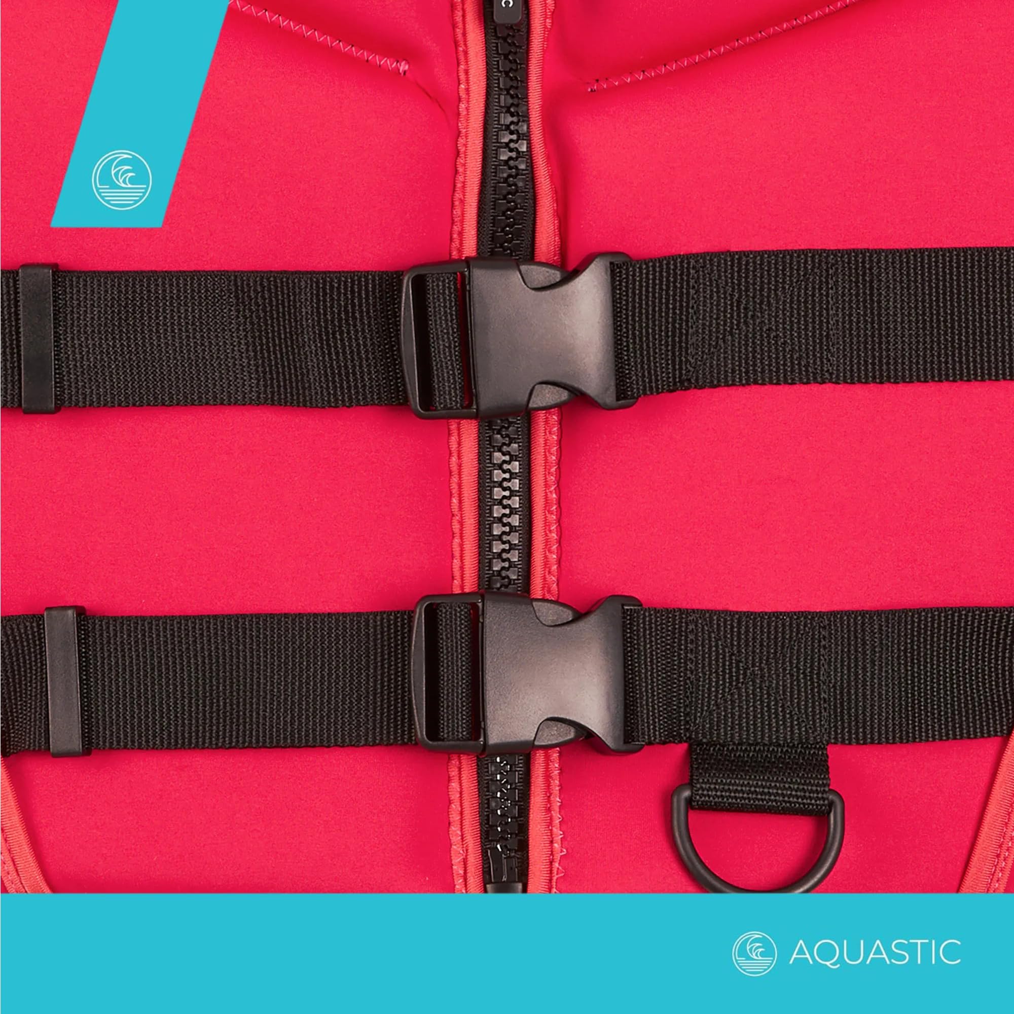 AQUASTIC Omni Schwimmweste Neopren – EN ISO 12402-5, 50N, Auftrieb, SUP Kajak Boot, Kinder & Erwachsene, Komfort Schnitt, Frontreißverschluss, D-Ring, Verstellbare Gurte, viele Größen