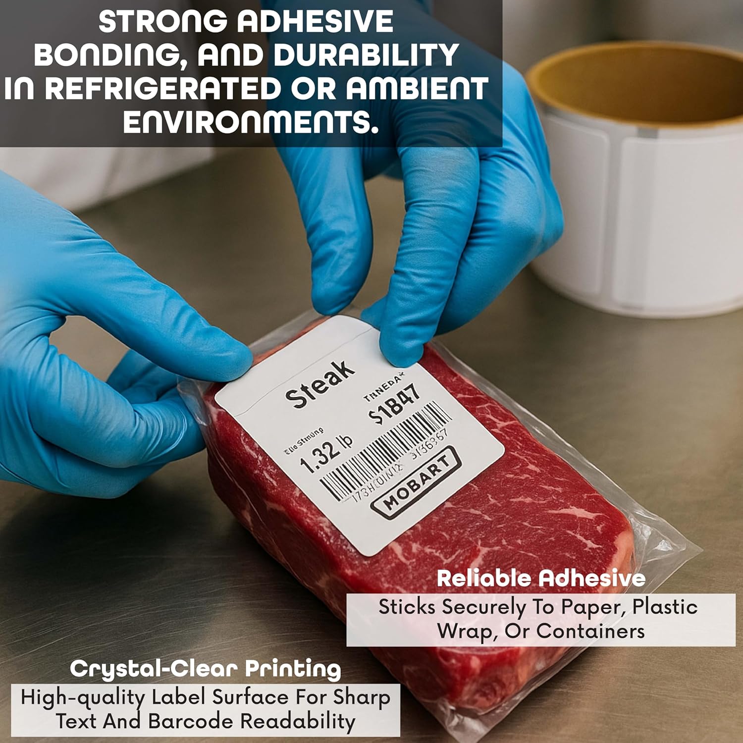 Aquos Hobart Scale Labels Quantum HL-3850 (3") Label Rolls Made in USA 1000 Labels Per Roll (HL-3850, 16 Rolls) - Image 5