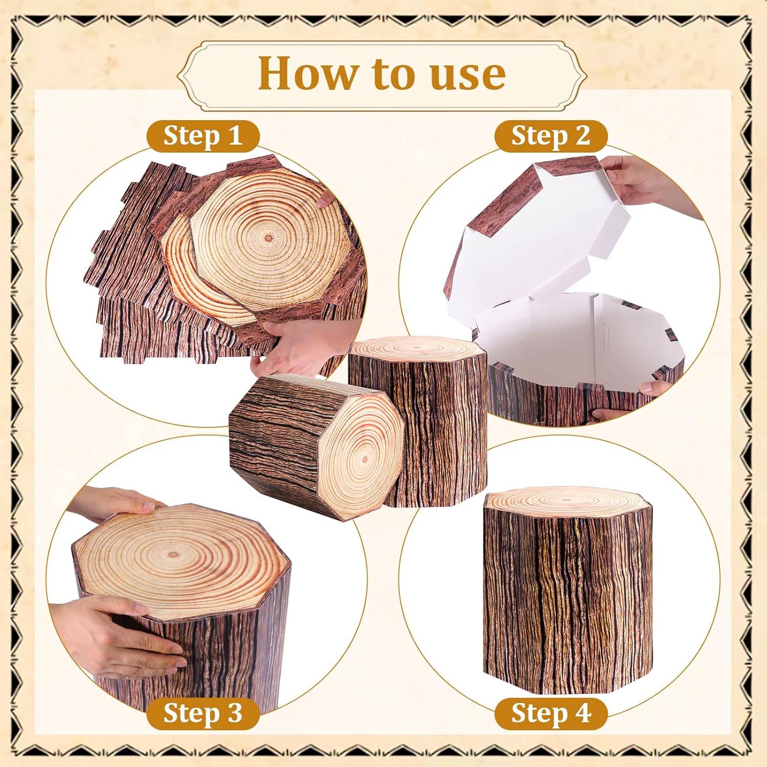 12個 木の切り株装飾 VBS キャンプパーティーデコレーション ウエスタンカウボーイパーティー装飾 フェイクツリー トランク装飾ボ  Amazon.co.jp: Healeved 2個西部風カウボーイパーティーボックス フェイク木製デコレーション 創造的なフォトブース小道具  多用途センター ... 木の切り株の装飾、西洋のクリスマスデコレーション、キャンプの装飾、3Dウッドテクスチャペーパーボックスカウボーイ装飾、フェイクツリー