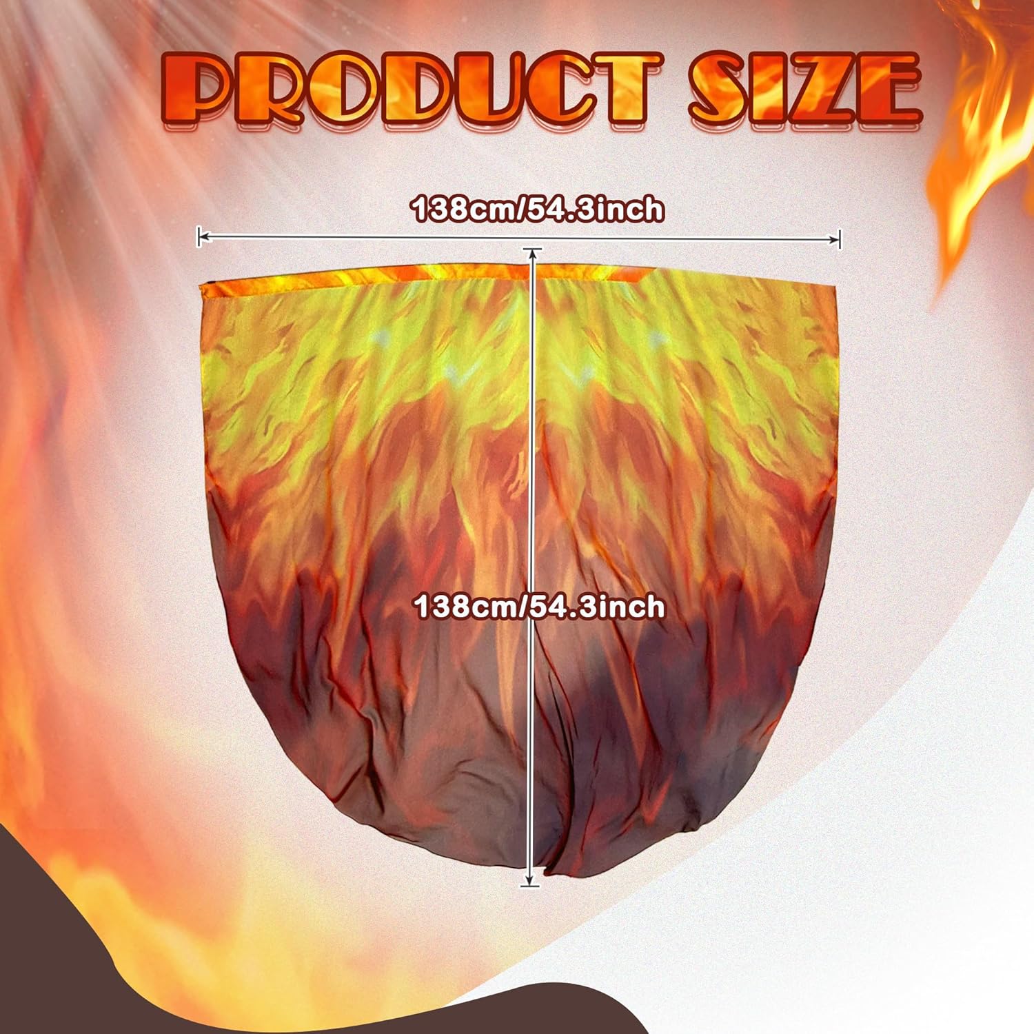 MUNAFIE Worship Flags for Church Set with 2 Flex Rods Praise Dance Flags for Worship Flexi-rods banderas de danza cristiana Fire