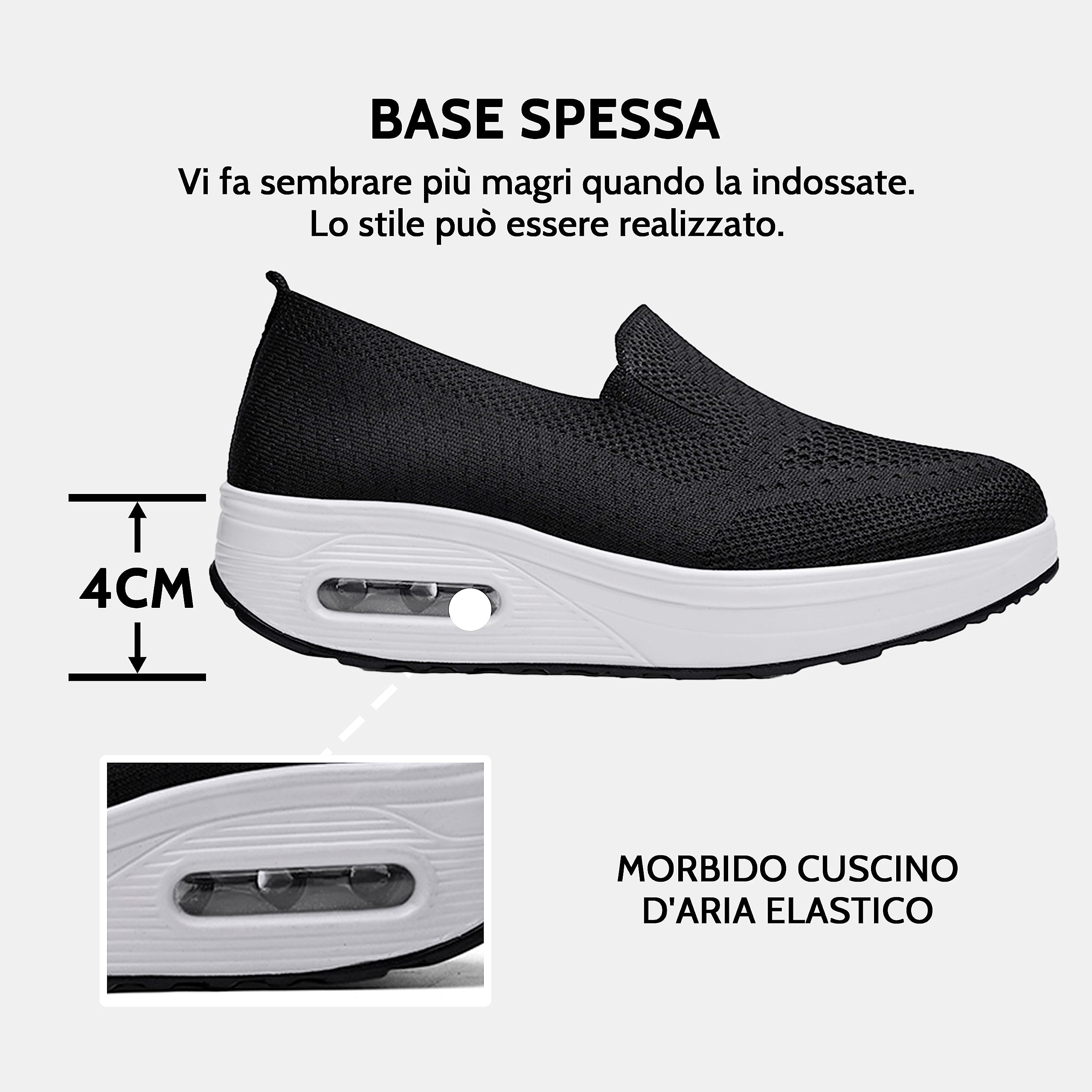 Donna Scarpe da Ginnastica Sportive Sneakers Dimensione 35-42eu Running Basse Basket Sport Outdoor Fitness Mesh Scarpe da Corsa Scarpe da Barca Mesh Scarpe da Camminata MocassiniZeppa
