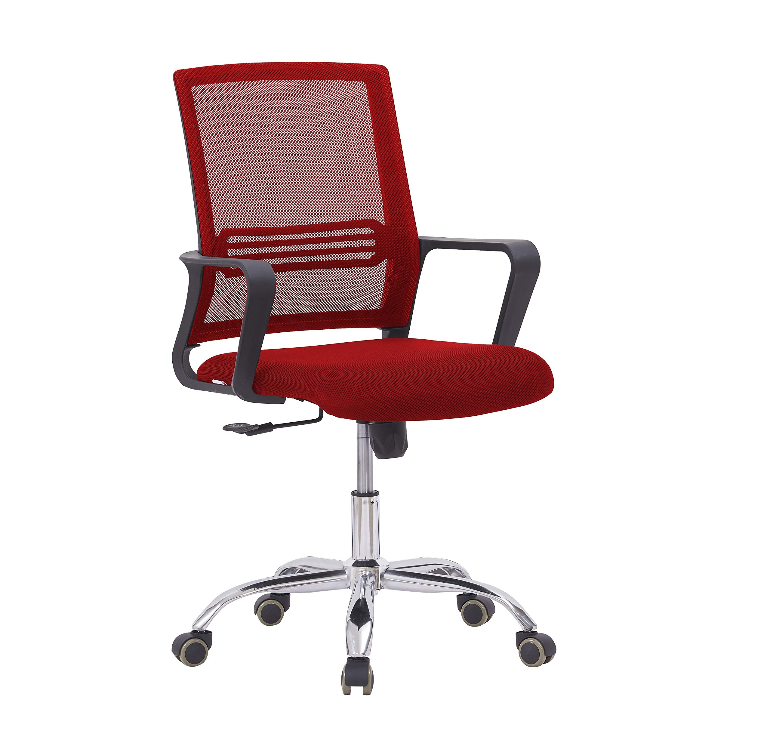 Mahmayi Sleekline 690033 Task Chair Mesh, Red, 690033_Lowback_Red, Home Office Desk Chairs
