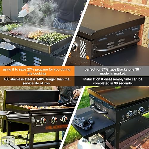 Miniatura 3 de Protectores de viento para parrilla Blackstone de 22 pulgadas, pantalla magnética de acero inoxidable para parrilla Blackstone, protege la llama,