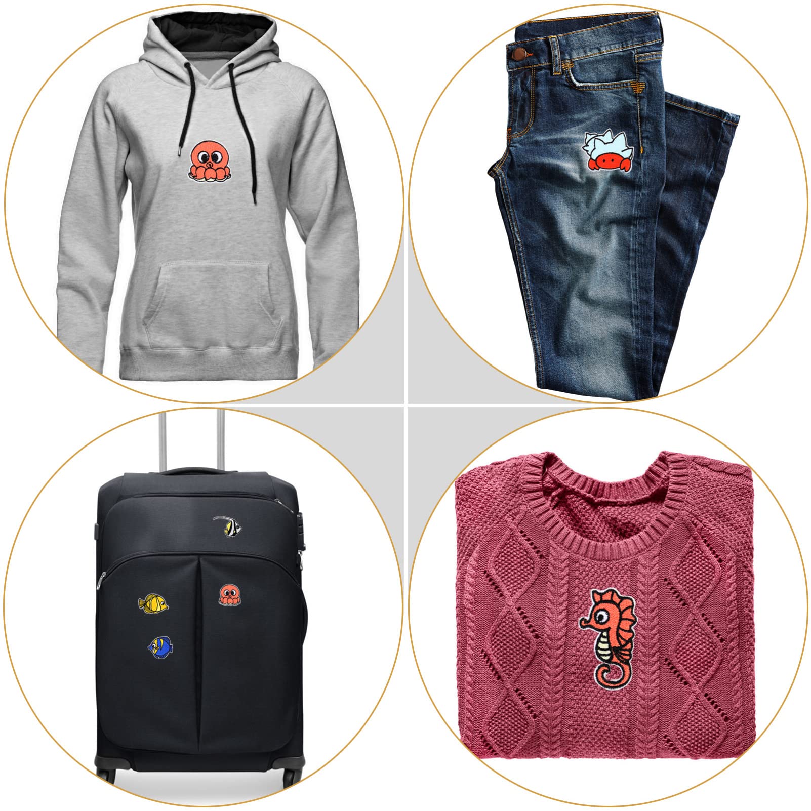 OSALADI 4 Set Toppe Ricamate Animali Autoadesive Per Riparazione E Decorazione Abbigliamento Per Jeans E Progetti Fai Da Te 9 Pezzi*4
