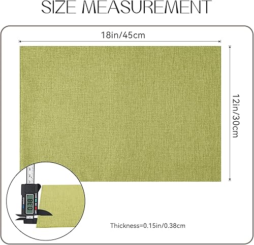 Miniatura 6 de Romanstile Juego de 6 manteles individuales de lino sintético, 12 x 18 pulgadas, manteles individuales de arpillera de lino grueso, antideslizantes,