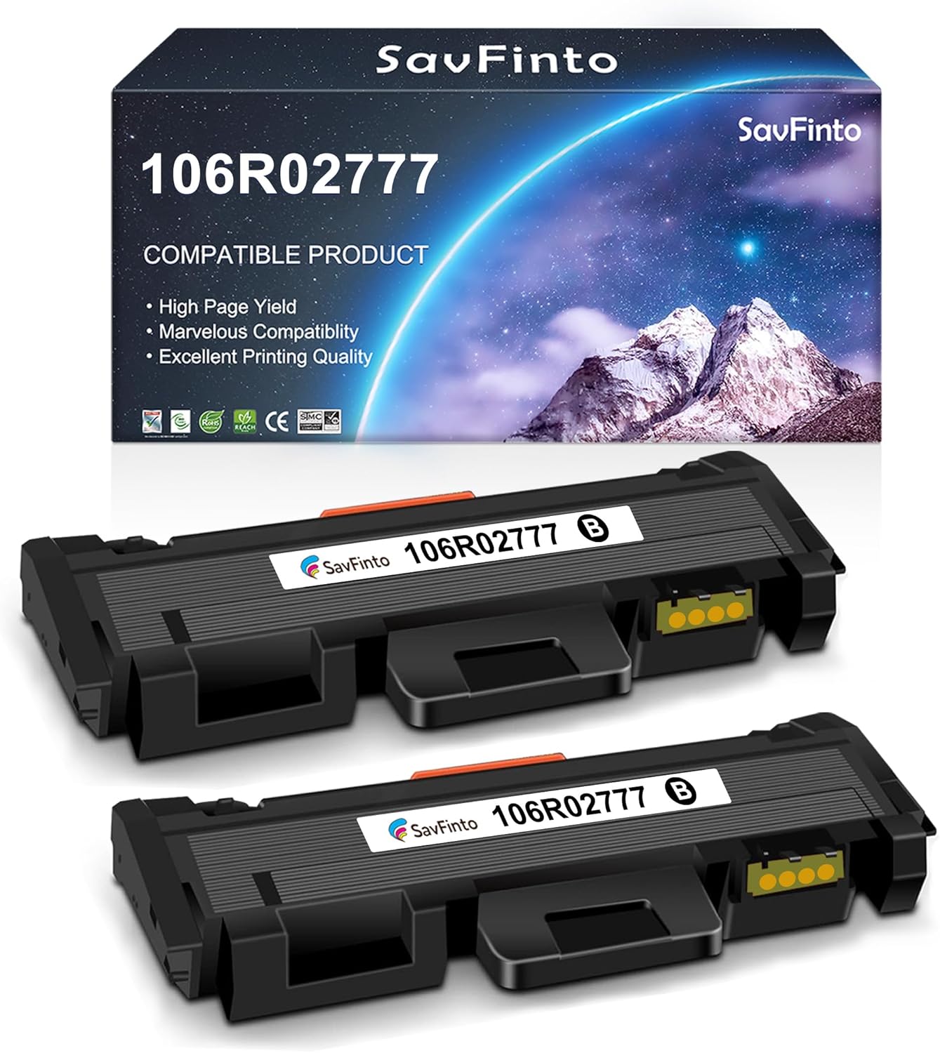 106R02777 Toner Cartridge Replacement for Xerox 106R02777 106R02775 Work with WorkCentre 3215 3215NI 3225 3225DNI Phaser 3260 3260DI 3260DNI 3052 Printer (3,000 Pages, Black, 2-Pack)