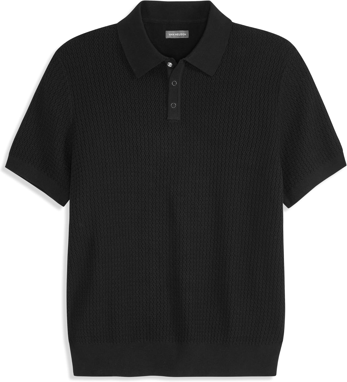 Van Heusen Mens Short Sleeve Temp Control Polo Sweater Shirt, Regular Fit Button & Snap Closure, Cooling Fabric