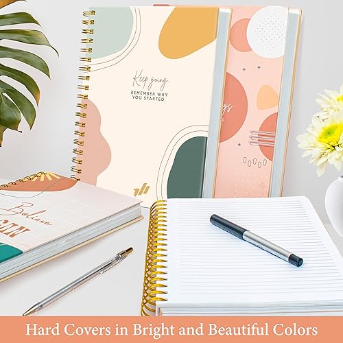 Miniatura 6 de Diarios para escribir 10.25 x 7.25 pulgadas, 300 páginas, cuaderno de espiral de tapa dura a rayas universitarias, diario en espiral para mujeres,