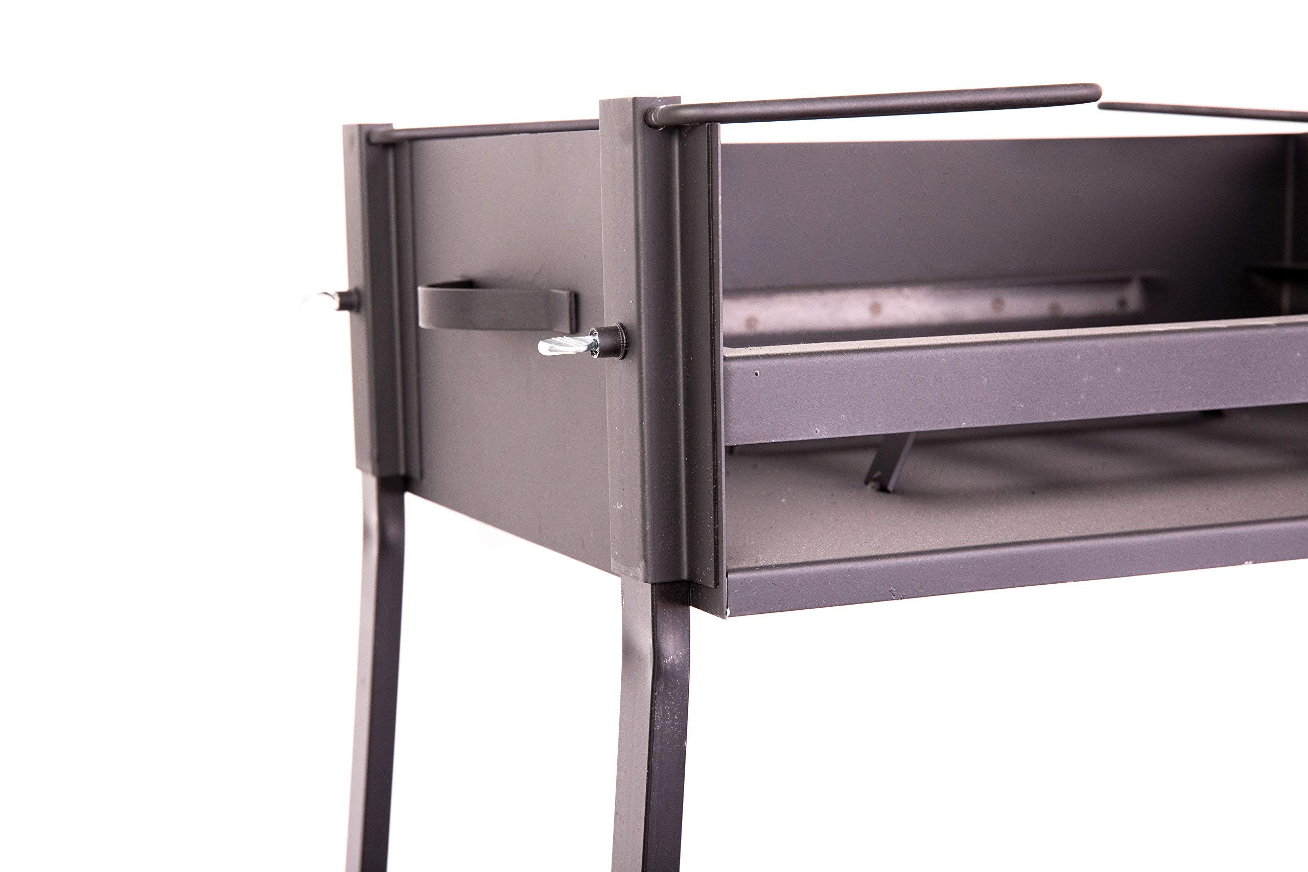 BRICOMIRAS Barbacoa CARBÓN Y LEÑA 60X40 CENTÍMETROS con Soporte para PAELLERA Ideal Camping Y Playa