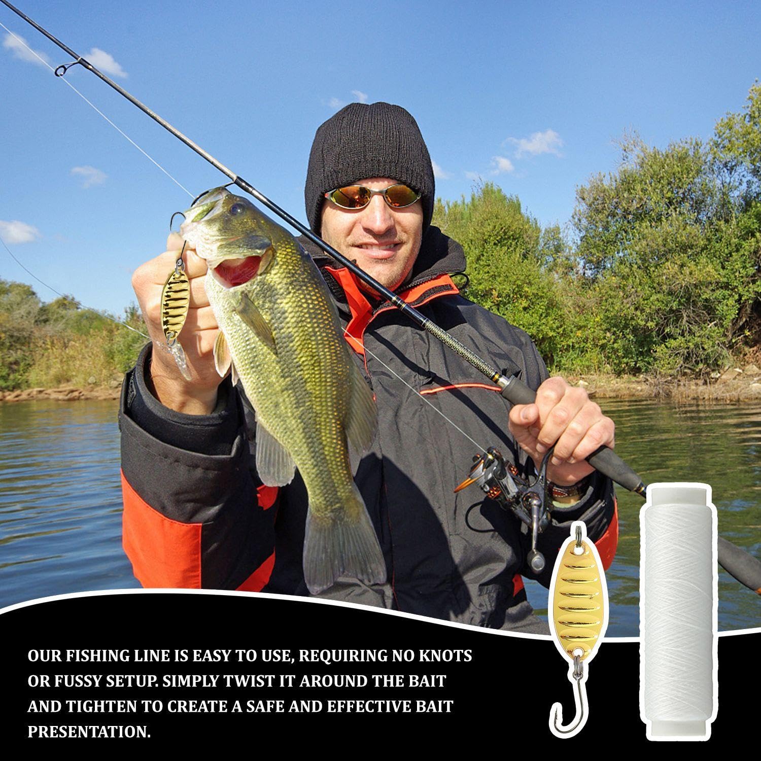 Sedal De Pesca De 2 Piezas, Anzuelos De Señuelo De Metal De 2 Piezas, Sedal De Cebo De Nailon, Sedal De Pesca Elástico, Sedal De Nailon para Pesca, Accesorios De Pesca