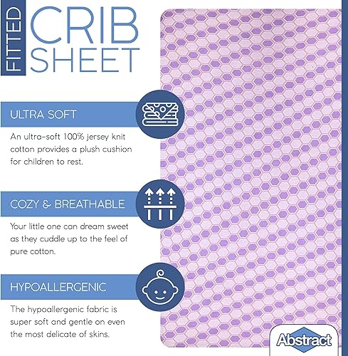 Vista 2 de Abstract Sábanas de algodón para cuna pequeñas – Pack n Play Sábanas bajeras – Sábanas ultrasuaves para cuna para niños y niñas – Universales