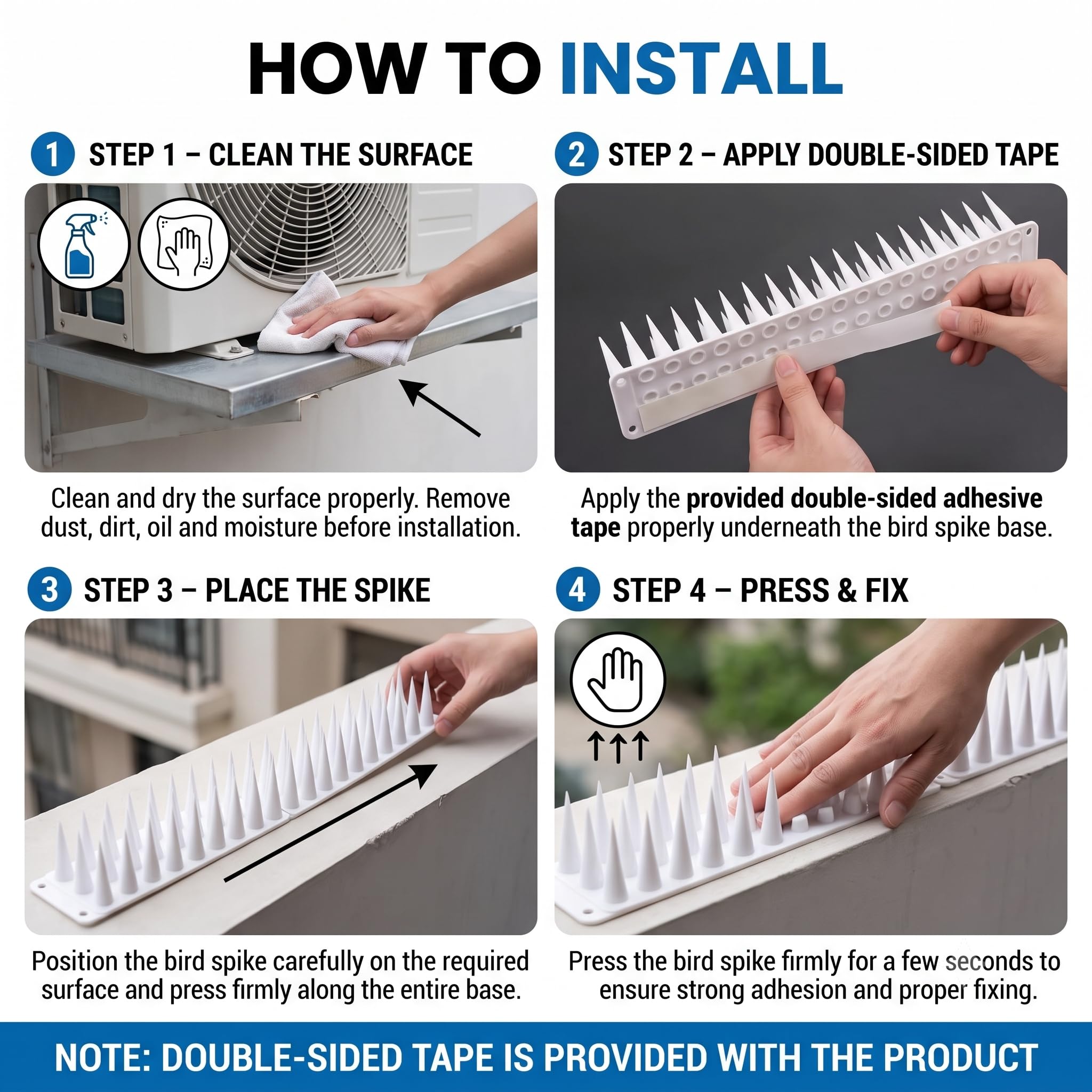 Bird Spikes - Pigeon Control for Balcony & Railing -8