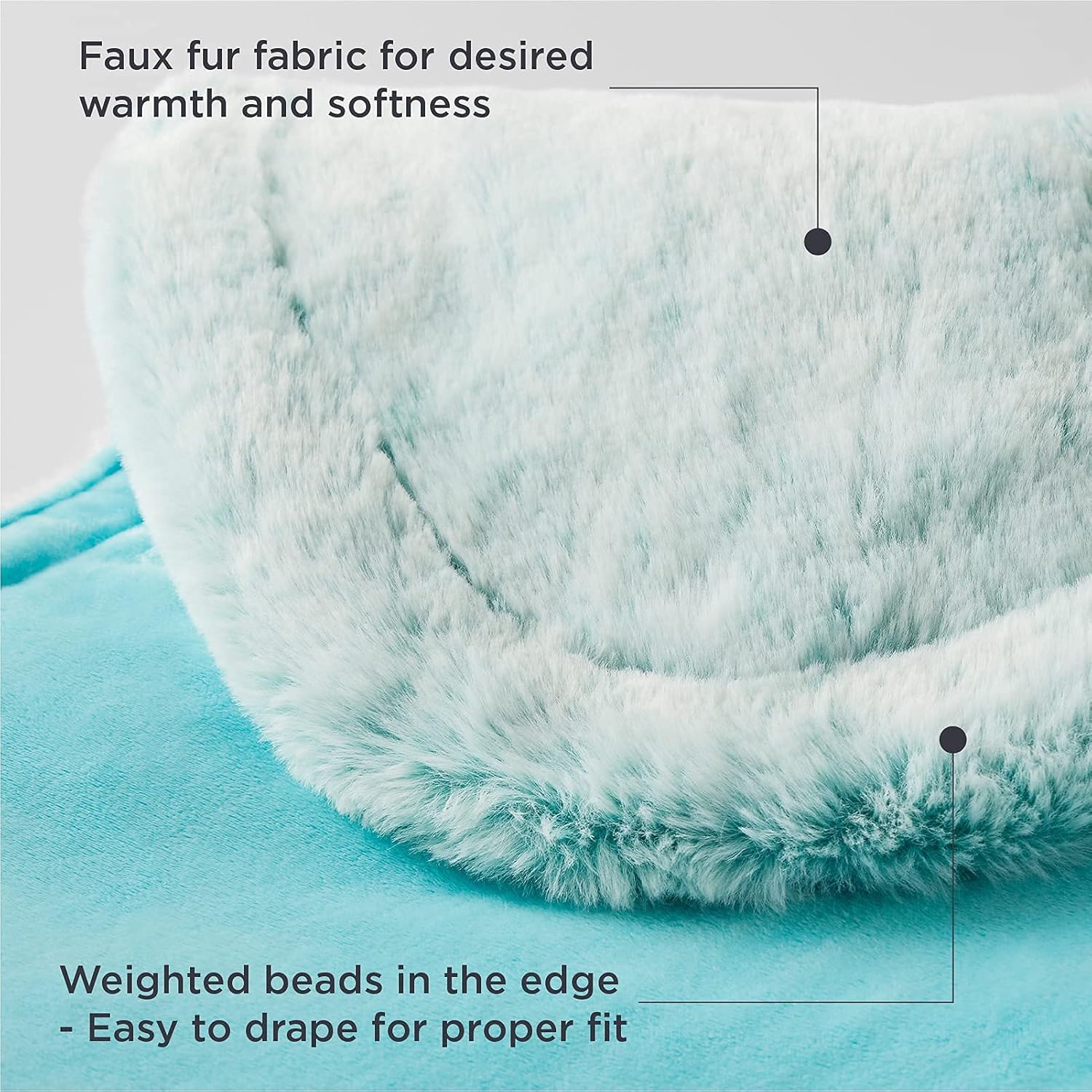 Bedsure Heating Pad for Back Pain - 6 Level Heating Pad for Neck and Shoulders, Electric Heating Pads with Auto Shut Off, Buckle Fast Heating Pad Soft Faux Fur Warming with Clip (Teal, 24''×33") : Health & Household
