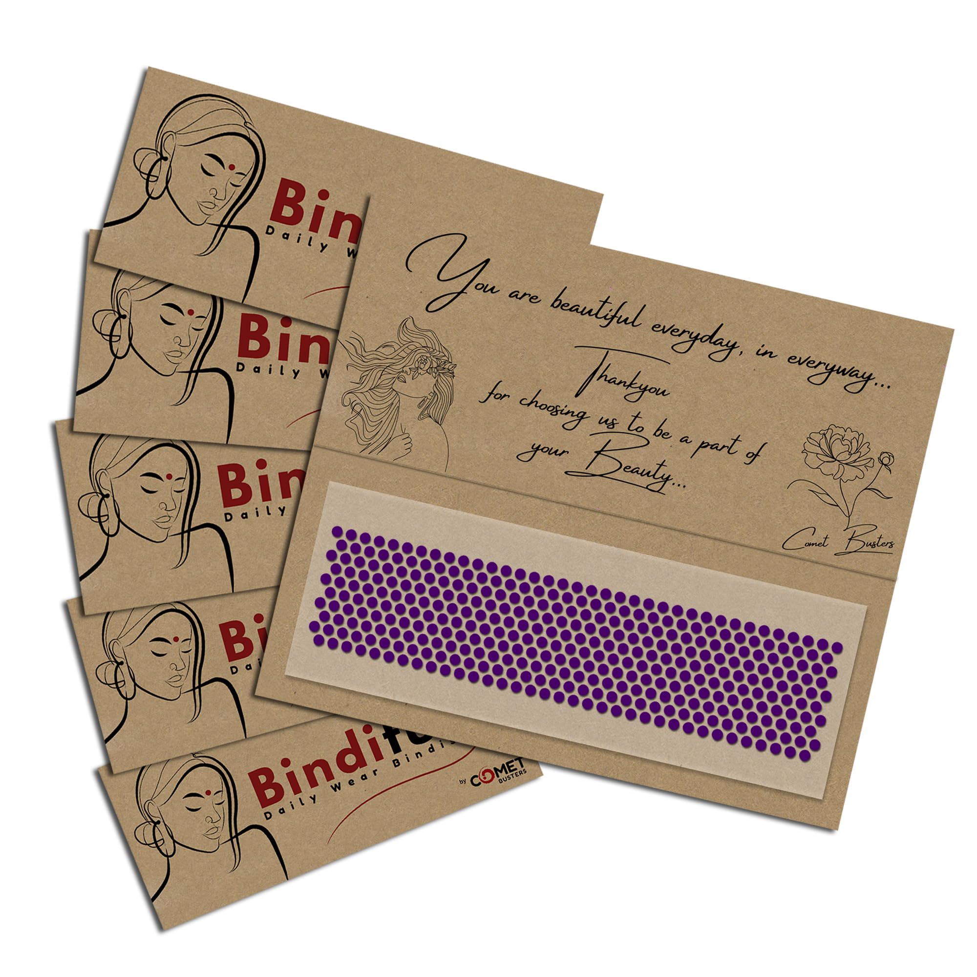 Bindiful Dailywear Purple Velvet Round Bindis for Women (3mm) (bf216) (Pack of 5)-image-26