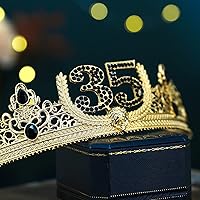 Vista 6 de Gorro, corona y banda de rey para cumpleaños 35, disfraz real para hombre, decoración de fiesta de cumpleaños número 35