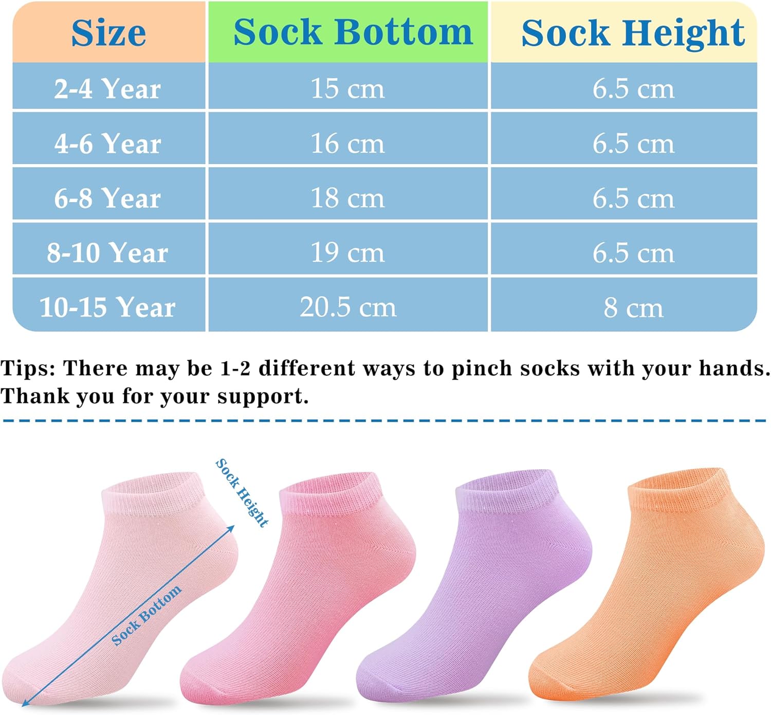 Duufin 12 Pairs Girls Socks Low Cut Athletic Half Cushion Ankle Socks for Girls 4-15 Years Old - Image 4