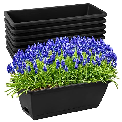 8pcs Window Box Planter,17 Inches Flower Window Boxes,Rectangle Planters Box