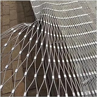304 Stainless Steel Rope Net, Safety Netting for Balcony High-Altitude Fall Protection Nets, Animal Poultry Barrier Fence, Customizable (Color : 10cm/2mm, Size : 2x6m/6.6x19.7ft)