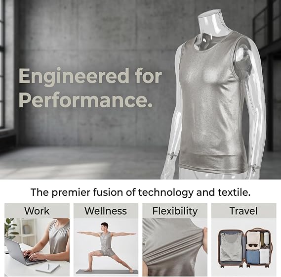 Amradield Men and Women Vest Tank T-Shirt EMF Shielding Sleeveless Radiation Protection Clothes