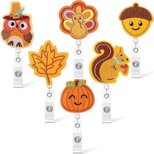 Miniatura 8 de 6 piezas de carrete de insignia de fieltro para enfermera, carrete de insignia retráctil, carretes de identificación de nombre, divertido y lindo