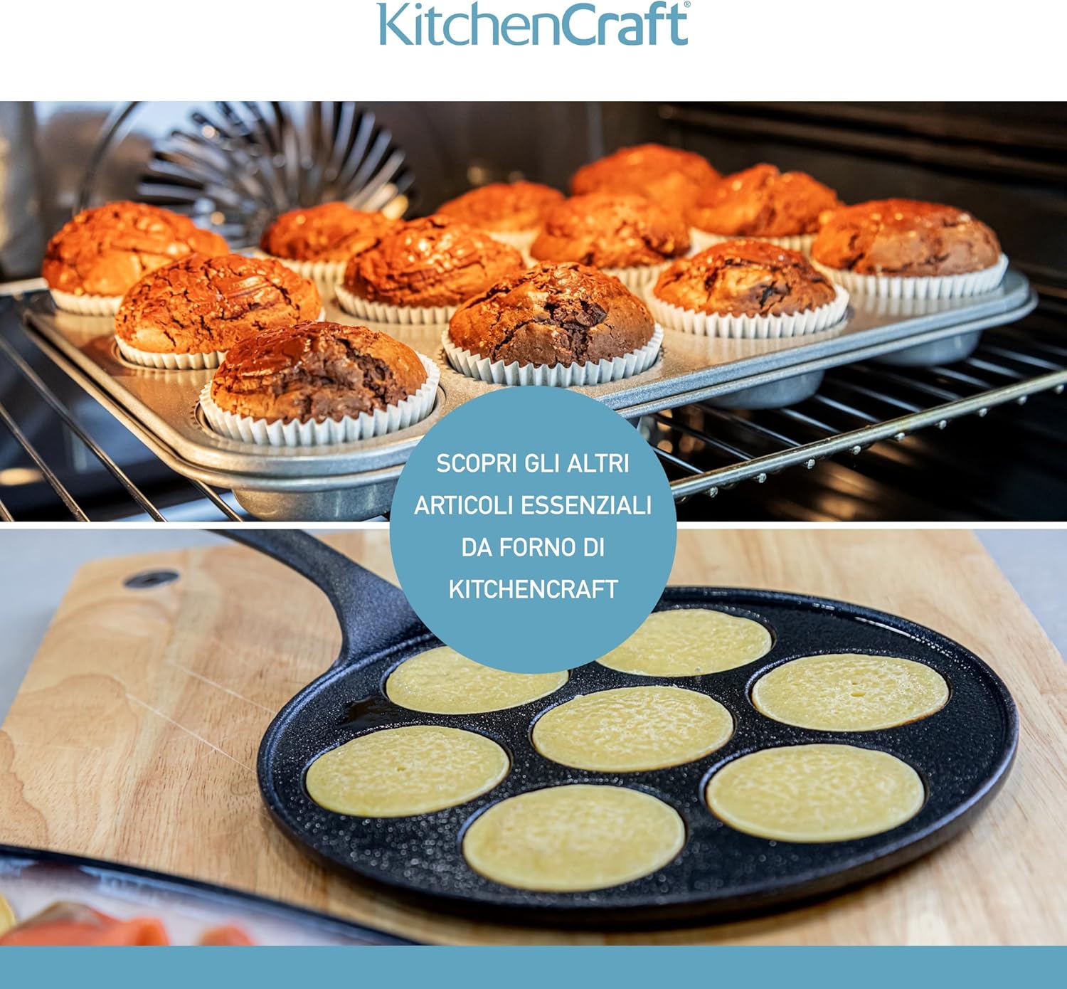 KitchenCraft Baking Stone with Non Stick Finish and Recipes in Gift Box, Round, Cast Iron, 27 cm Diameter,0.5 cm Thick