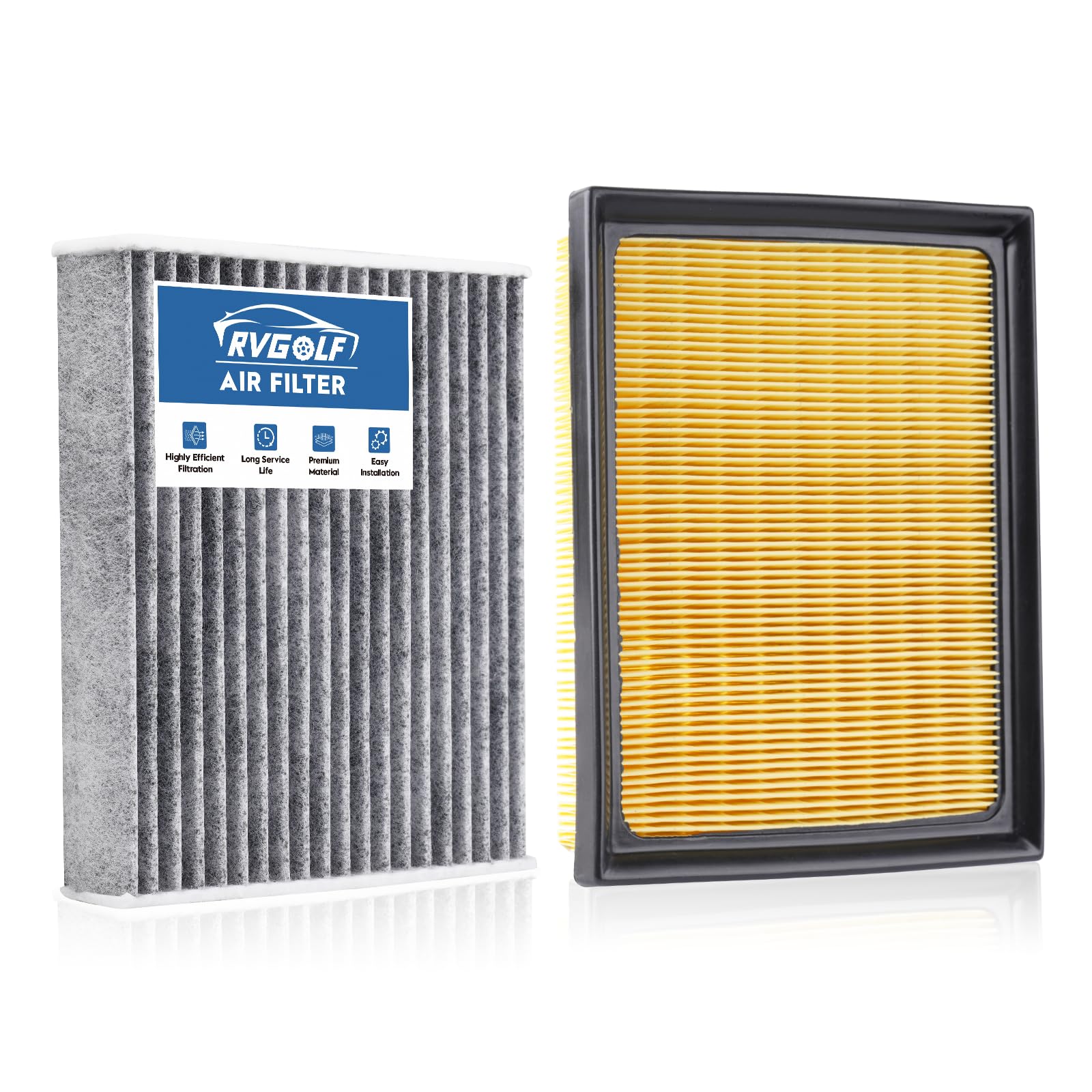 Engine+Cabin Air Filters Fit for 2016-2018 RAV4 2.5L, 2010-2015 Prius 1.8L