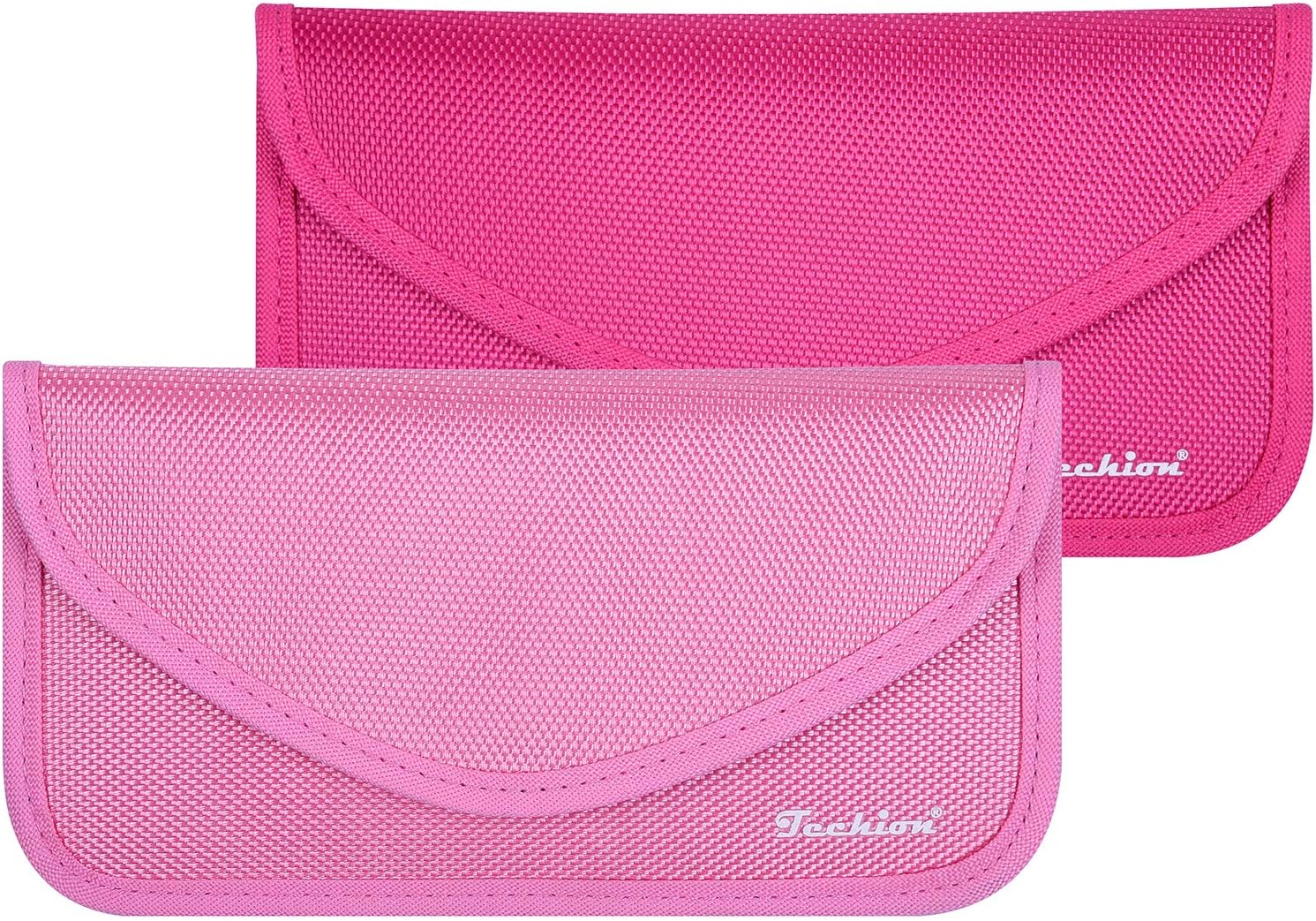 Signal Blocking Bag, Techion 2 Pack RFID Faraday Bag Shield Pouch Cage Box Wallet Case for Cell Phone and Car Key FOB, Privacy Protection, Anti-Hacking - Pink & Hot Pink
