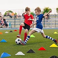 Vista 5 de 48 Pack Triangle Soccer Cones, Flexible Agility Cones with Carry Bag and Strap, Sports Drill Cones for Training, Plastic Traffic Marker Cones for