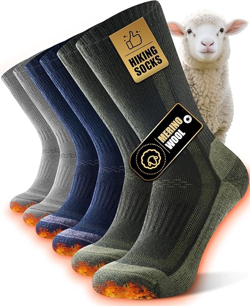 Veximora Skarpety Termiczne Wełny Merino dla Kobiet i Mężczyzn, 3/5 Pary | Dik Warm en Gevoerd Ontwerp tegen Blaren, Ade