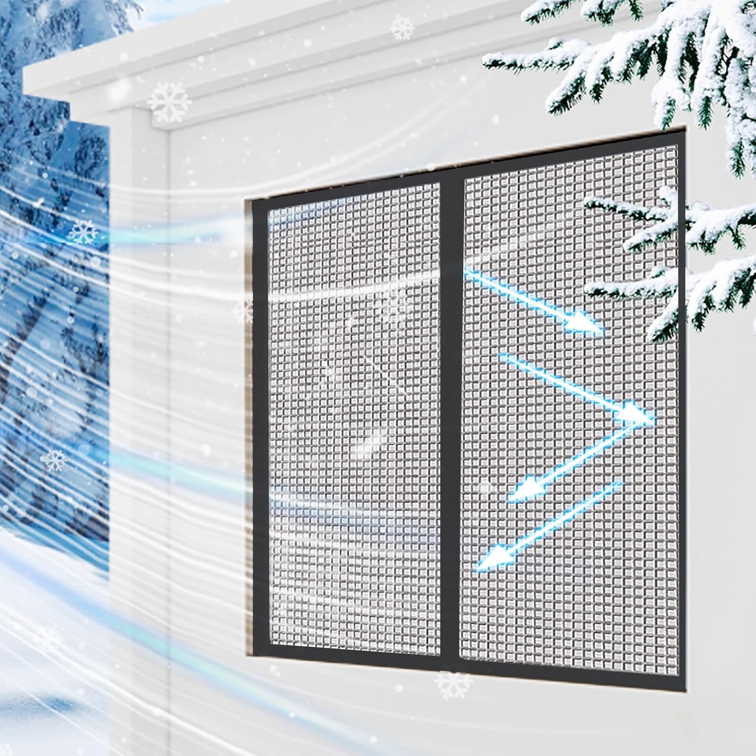 Winter Window Insulation, Thermal Window Cover, Weatherproofing Window Insulation Kits Winterizing, Reusable Window Insulation Kit Reduce Noise(150x200cm/59x78in)