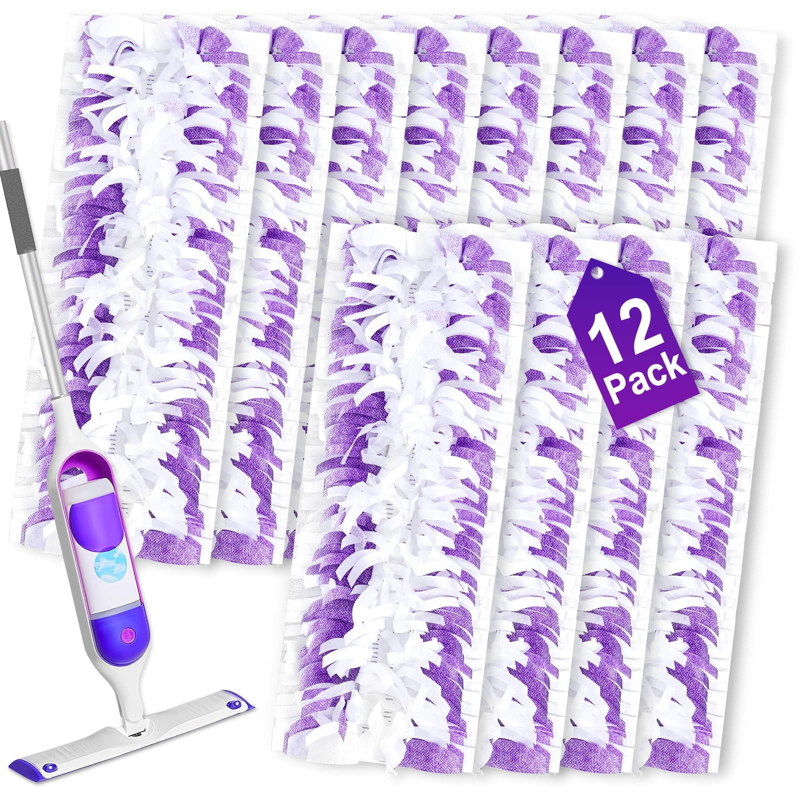 12 Pack Disposable Mopping Replacement for Swiffer Mop Pads for Swiffer PowerMop,Compatible with Swiffer Power Mop Refills Multi-Surface for Floor Cleaning