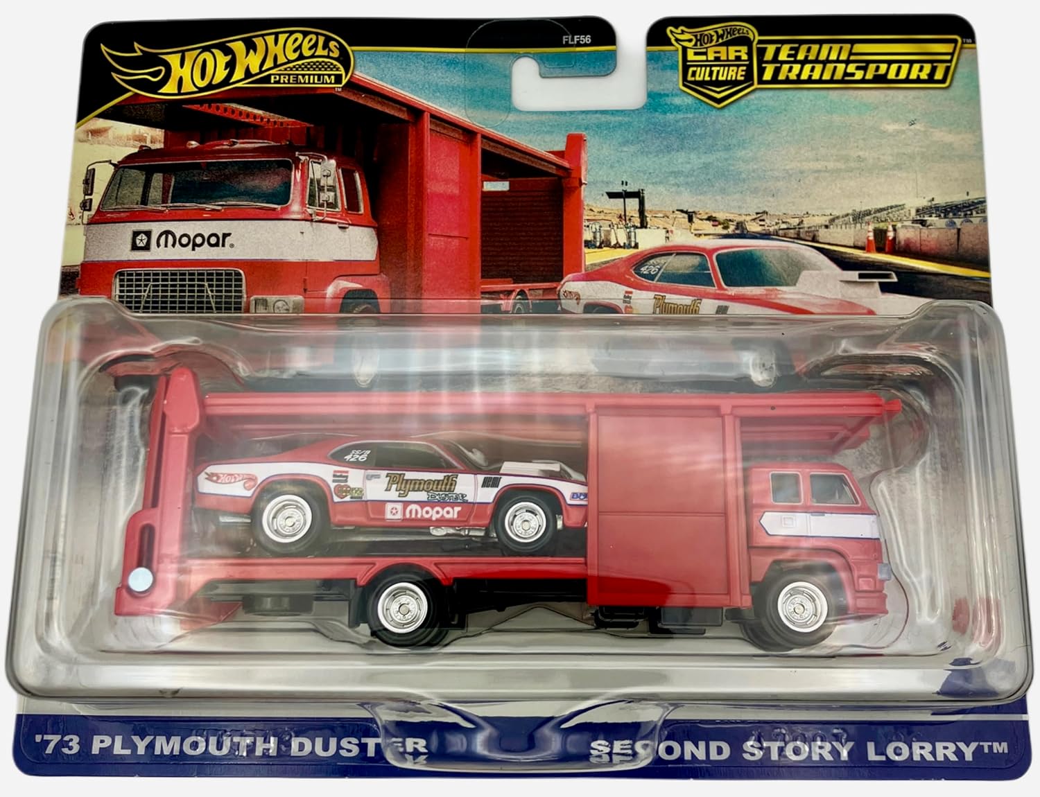 Hot Wheels Team Transport '73 Plymouth Duster Second Story Lorry #82, 1:64 Scale Model