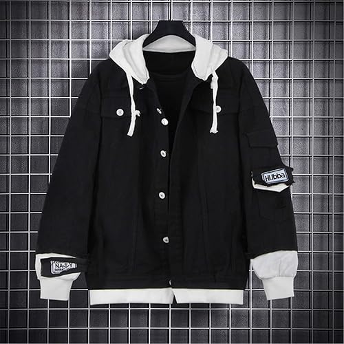 Miniatura 3 de GO2COSY Chaqueta vaquera casual con capucha Sudadera con capucha Fleeces Suéter Color C