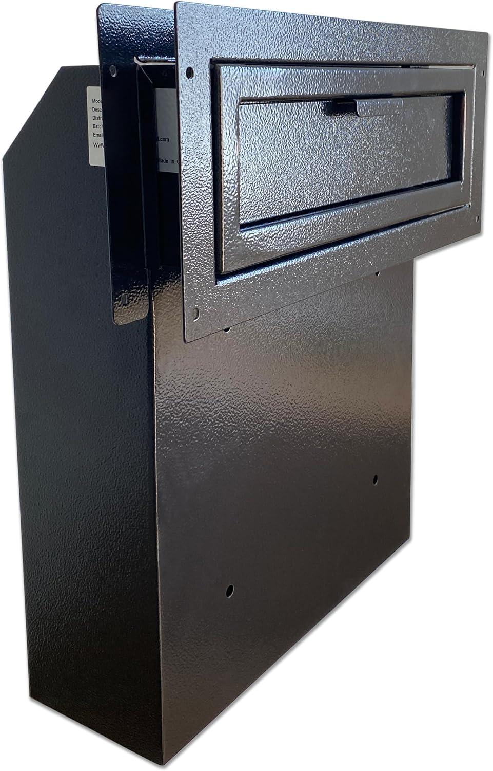 Through The Door Mail Drop Box - 1.5mm Steel Payment Dropbox - Door Mount Theft Proof Mailbox - Locking Deposit Drop Box for Night Key, Deposit, Cash, and Rent, Black