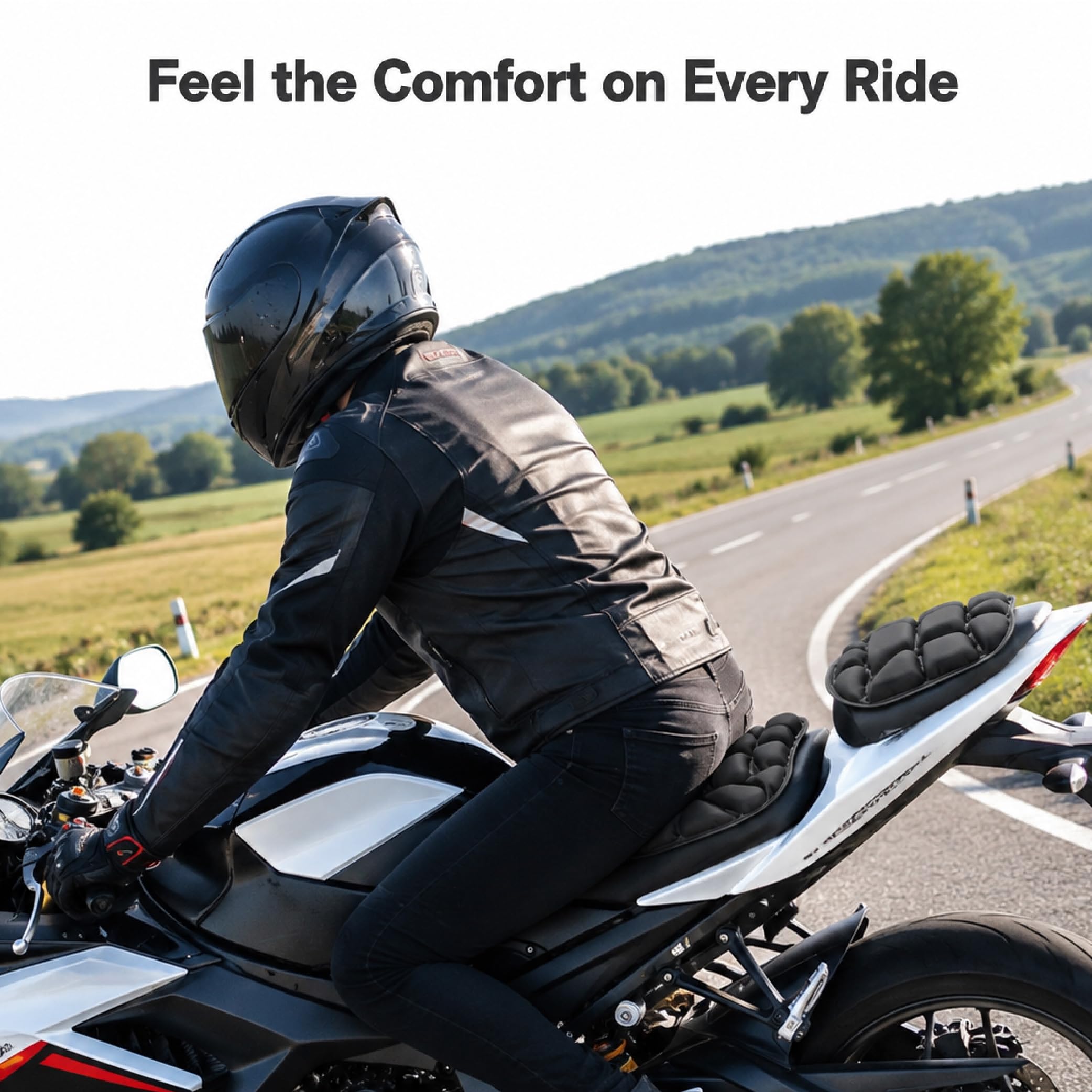 Cojín para Asiento de Motocicleta para Honda CB500X 2019-2024, Diseño 3D Transpirable, Base Antideslizante, Alivia Fatiga en Viajes Largos