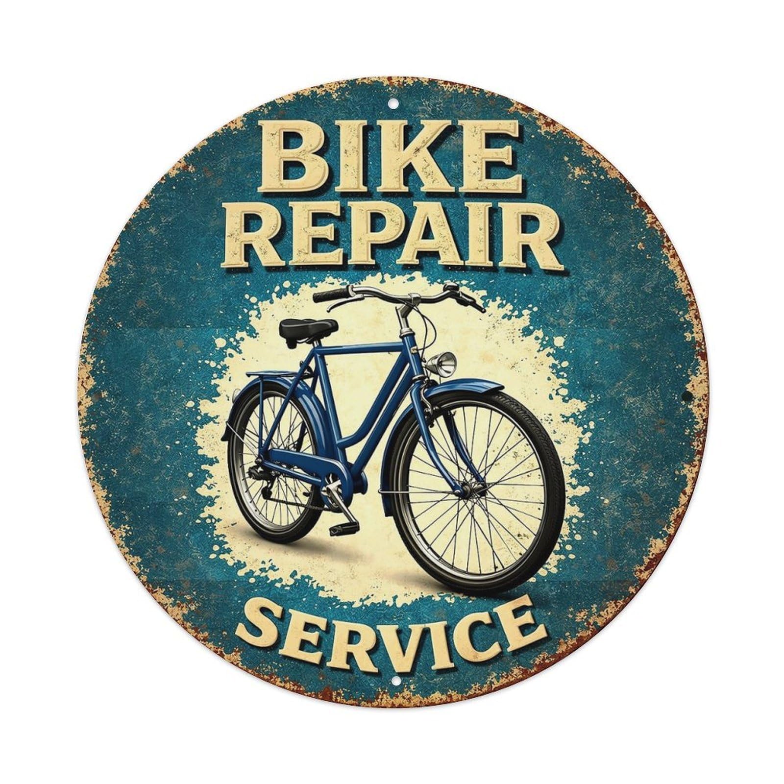 Bike Repair Service Sign Art Metal Tin Sign Plaque