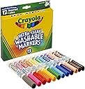 Crayola Broad Line Markers (12 Count), Washable Markers for Kids, Assorted Colors, Arts & Crafts Supplies, For Coloring Books & Art Projects, Ages 3+