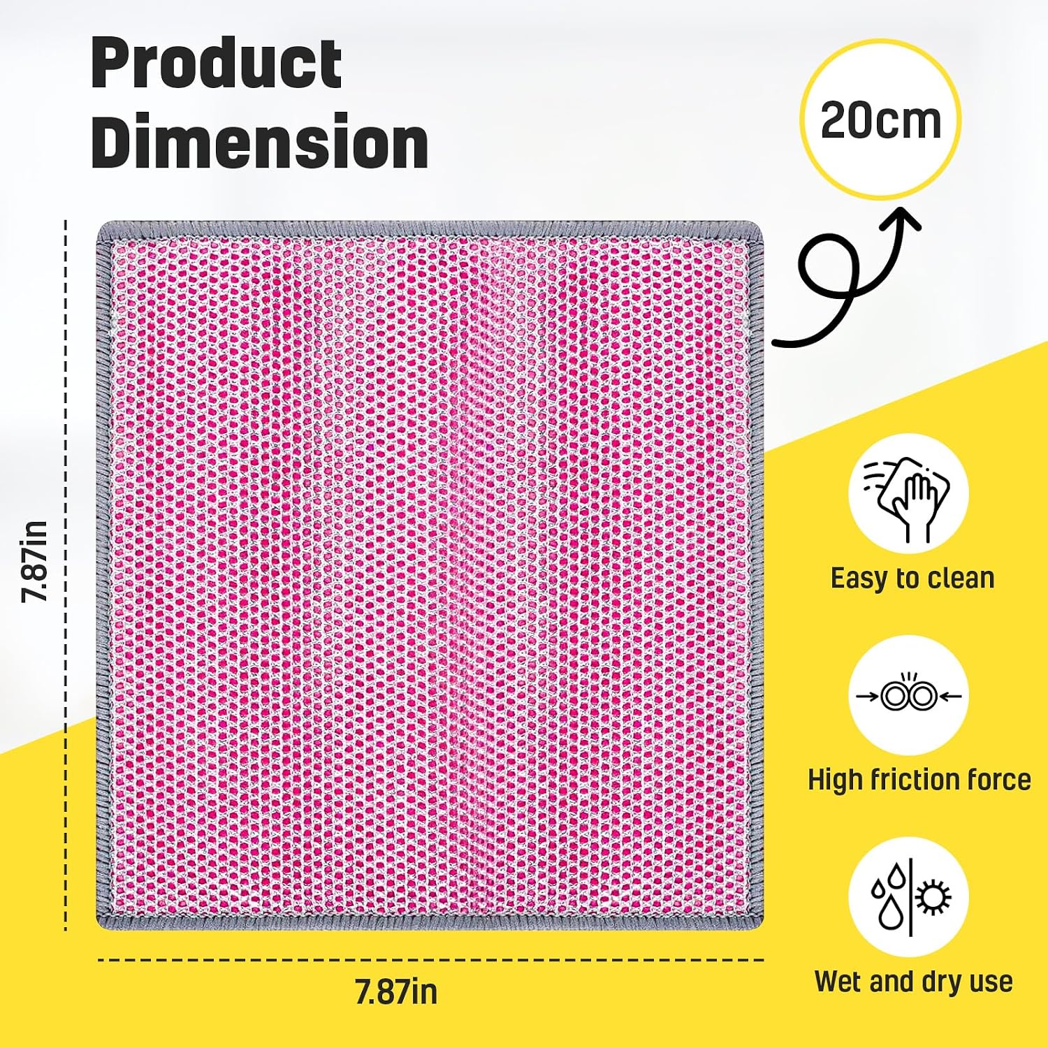 NEW 2026 | Non Scratch Wire Dishcloth | Metal Cleaning Rag for Kitchen Cookware | Silver Mesh Dishcloth | Double Sided | Metal & Coconut Fiber Scrubbers | 10 pcs Colorful Cloth image 4