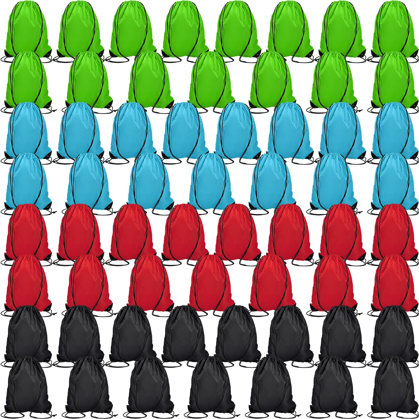 Shappy 60 Pieces Drawstring Bags Drawstring Backpack Bulk Sports Nylon Gym Cinch Bags for Women Men Sports Outdoor(4 Colors)