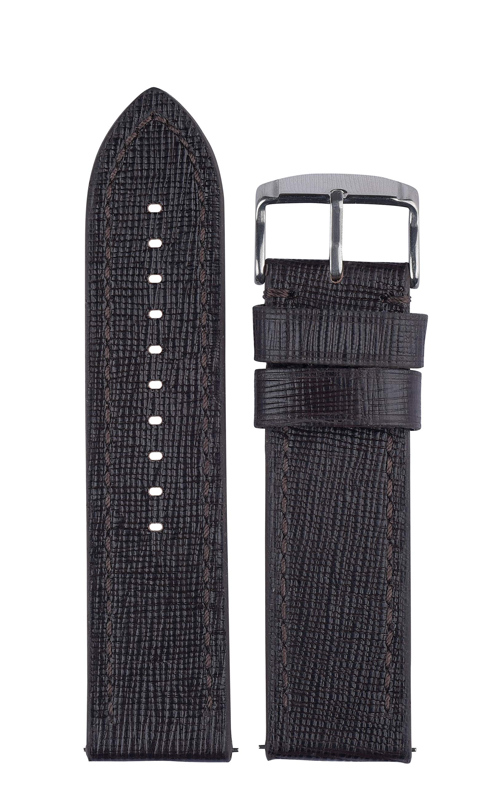 EXOR JASPER M BROWN Colour Leather Watch Straps 24mm With CUT EDGE finish of Quick Release Watch Band for Men and Women (B08P79Y52T) Amazon Price History, Amazon Price Tracker