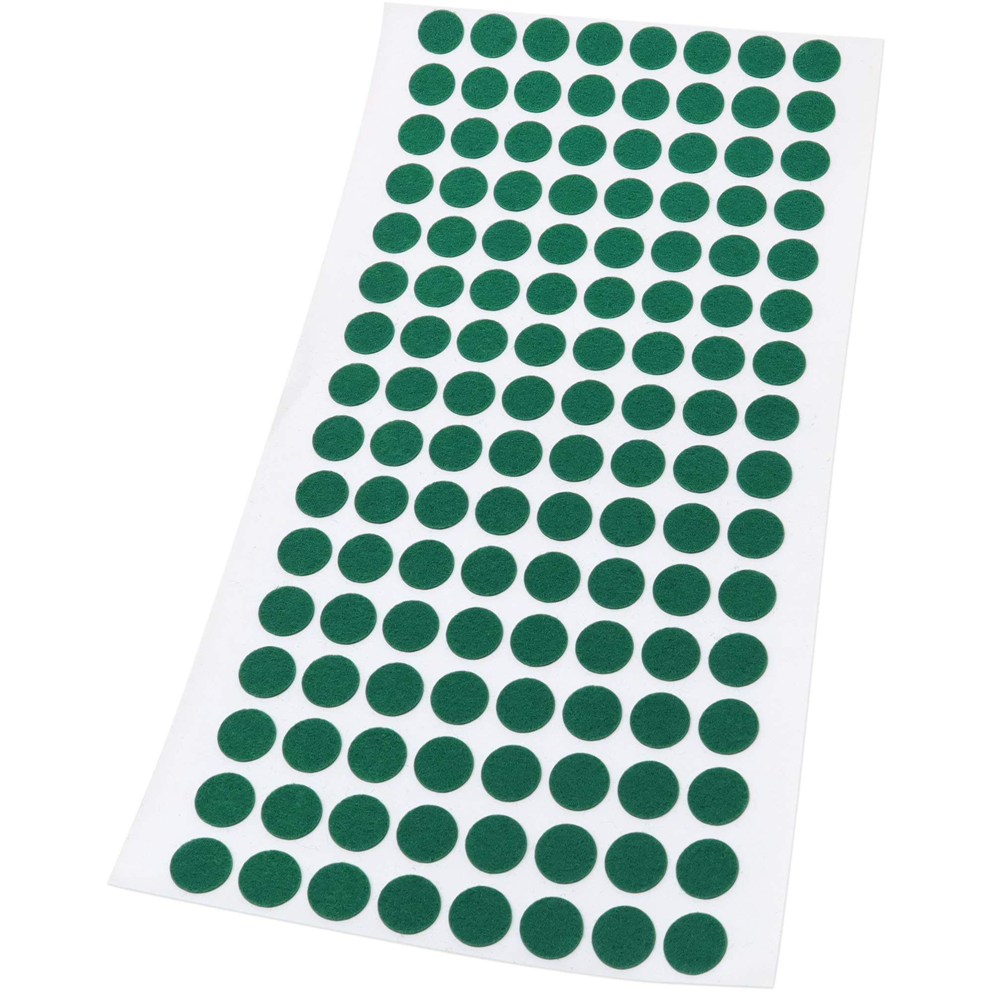 Adsamm® / 128 x self-stick felt pads / Ø 0.47'' (Ø 12 mm) / green / round / self-adhesive furniture glides with felt thickness of 0.059'' / 1.5 mm