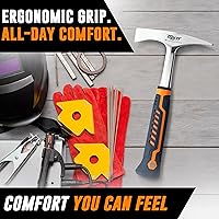 Vista 3 de Mutt Tools Martillo de Cincelado para Soldadura con Cabeza de 14 oz - Martillo de Escoria Profesional para Soldadores - Herramienta de Impacto