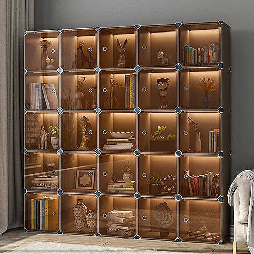 Miniatura 1 de EXCEI Armario de plástico con puertas gabinete de almacenamiento utilitario para oficina sala de estar organizador de almacenamiento de cubos