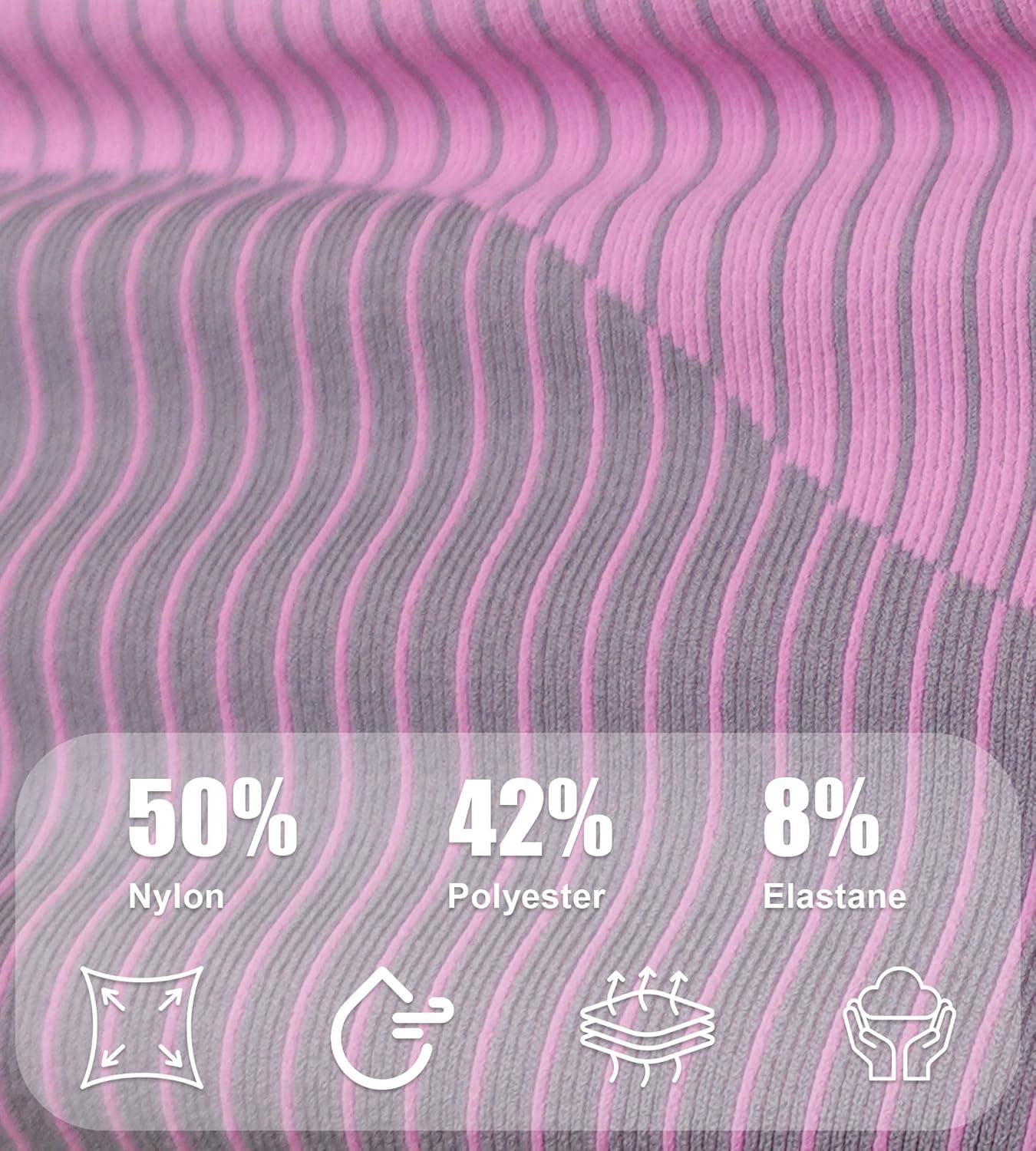 Striped Biker Shorts for Women 4" Seamless Stretchy High-Waisted Ribbed Workout Bottoms No Front for Yoga - Image 5