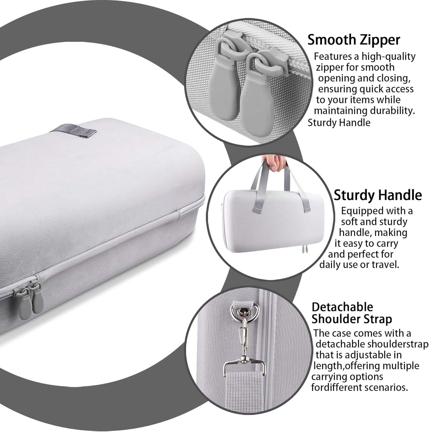 co2CREA Hard Case Replacement for Sony ULT Field 5 Wireless Portable Bluetooth Speaker (White Case) - Image 4