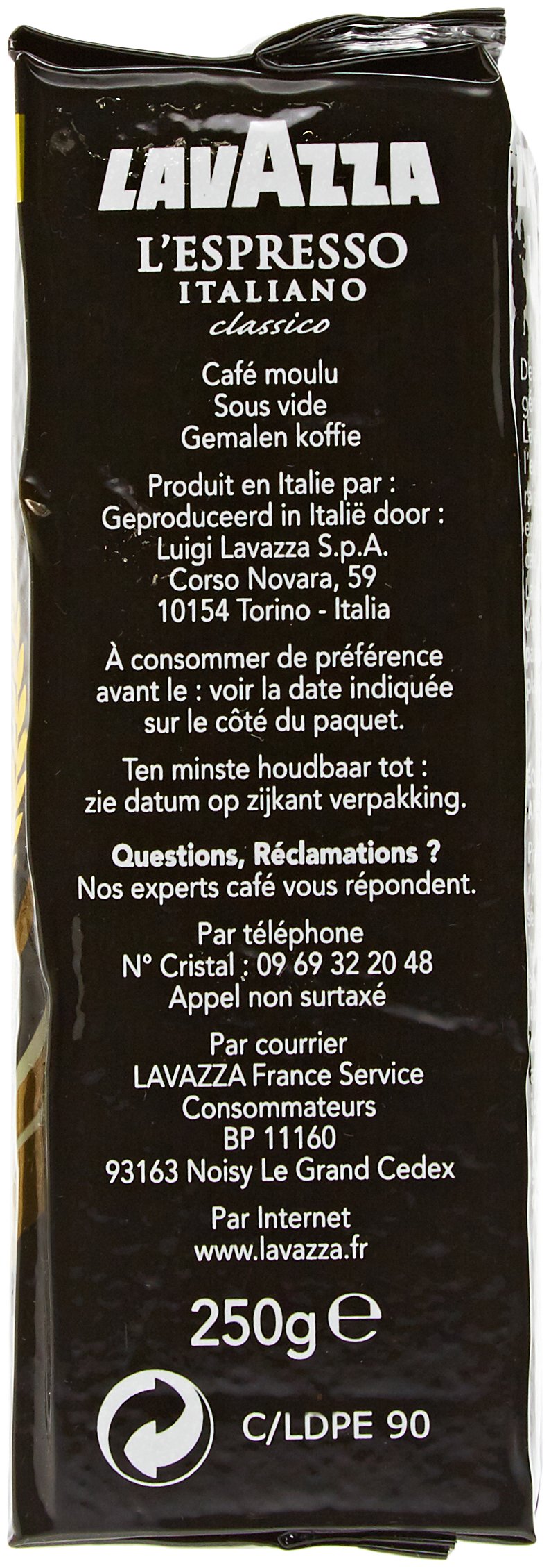 Lavazza mielona kawa espresso italiano 250 g - partia 10