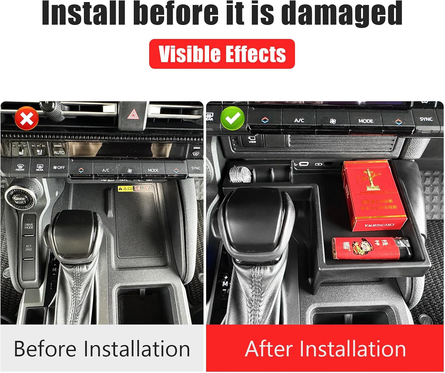 Center Console Storage Box for 2024-2025 2026 Toyota Land Cruiser 250 & 1958 Prado LC250 J250 Interior Organizer Tray Expanded Space Upgrade Decoration Tuning Supplies Accessories