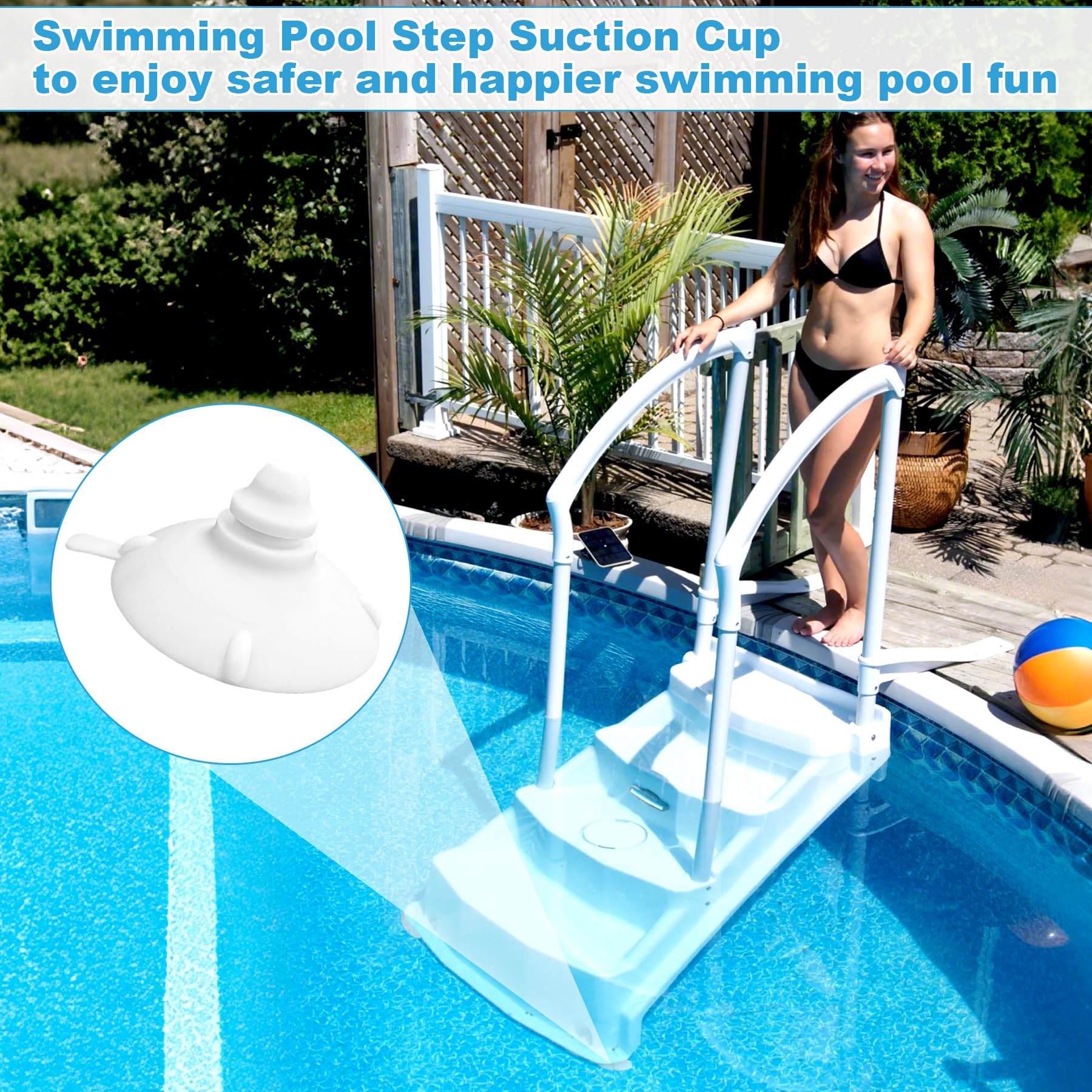 SuperDi Ersatz-Saugnäpfe für Innovaplas oberirdische Schwimmbadleiterstufen (4 Stück)
