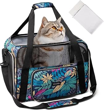BAGLHER Pet Travel Carrier for Small Medium Cats & Dogs, Airline Approved Soft Sided